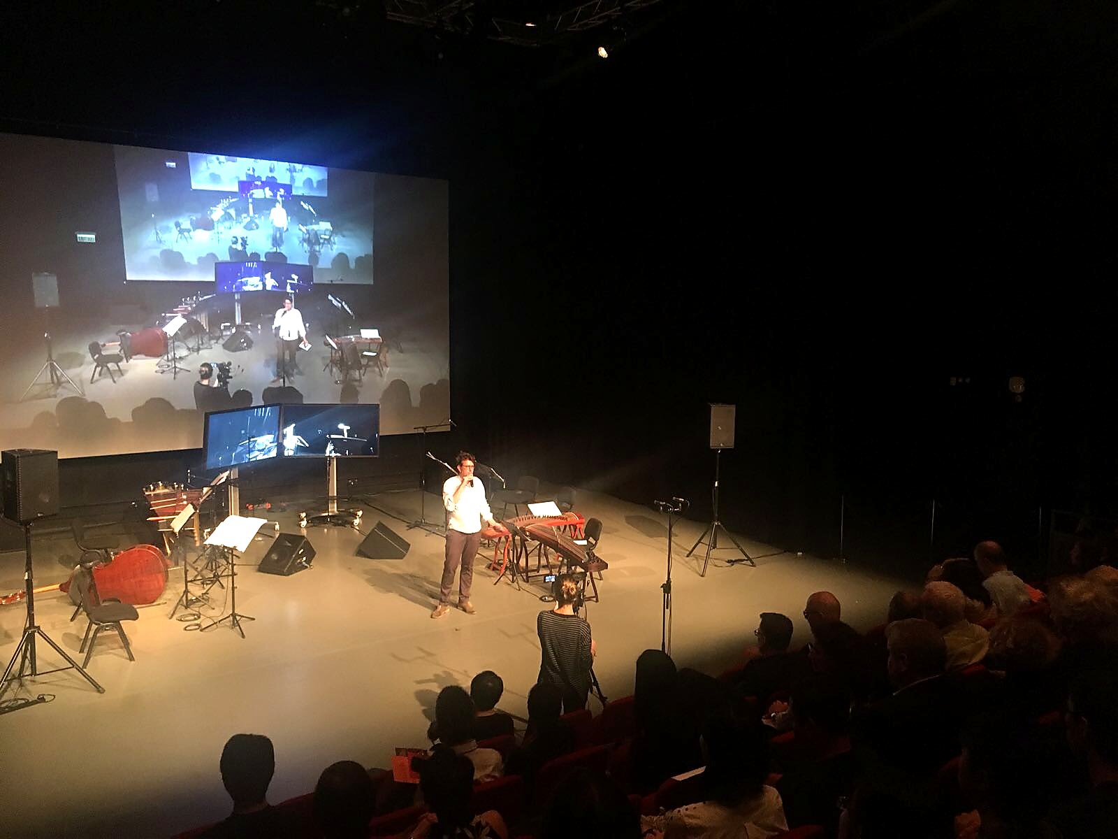 Hong Kong concert stage with a live network connection to Zurich