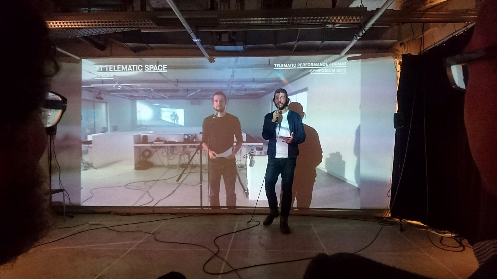 Benjamin Burger and Joel De Giovanni presenting the telematic space